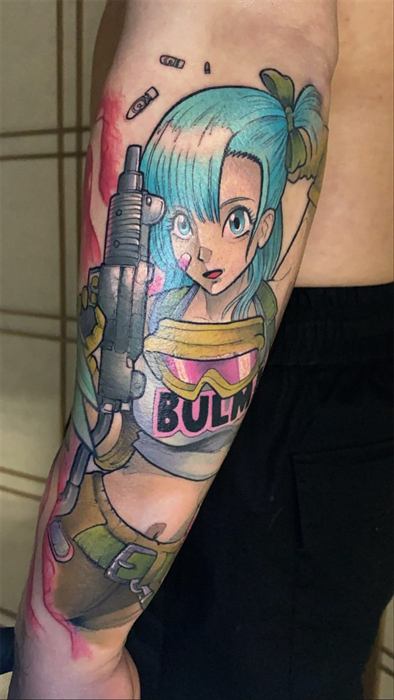 Anime character with a capsule jar, colour