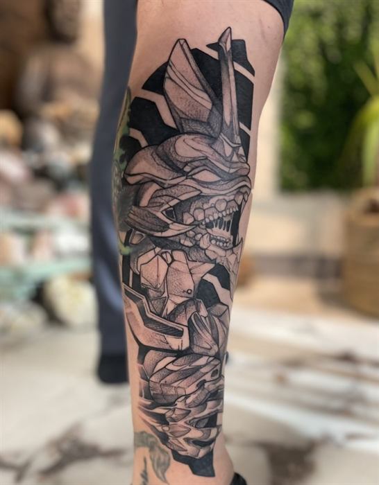 Grey floral and crystal forearm