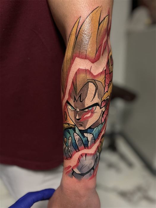 Anime fighter forearm in colour