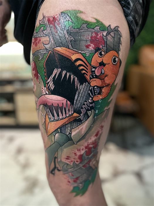 Cartoon dinosaur leg piece, new school