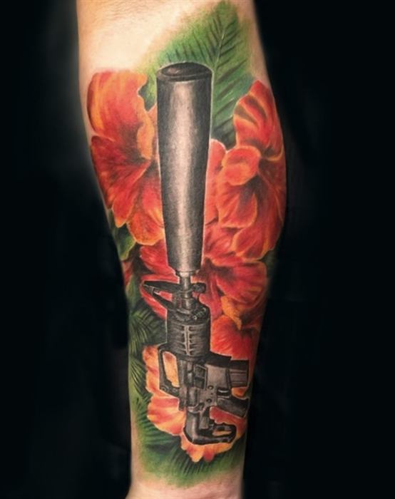 Red poppies in colour realism